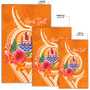 Tahiti Polynesian Custom Personalised Area Rug - Orange Floral With Seal Polynesian 2