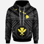 Hawaii Hoodie - Hawaii Kanaka Maoli And Map ( Black)