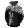 Wallis And Futuna All Over Hoodie - Polynesian Curve Black Style