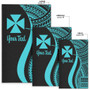 Wallis and Futuna Custom Personalised Area Rug - Turquoise Polynesian Tentacle Tribal Pattern Polynesian 7