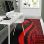 Wallis and Futuna Custom Personalised Area Rug - Red Polynesian Tentacle Tribal Pattern Polynesian 4