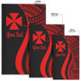 Wallis and Futuna Custom Personalised Area Rug - Red Polynesian Tentacle Tribal Pattern Polynesian 7