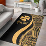 Wallis and Futuna Custom Personalised Area Rug - Gold Polynesian Tentacle Tribal Pattern Polynesian 1