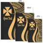 Wallis and Futuna Custom Personalised Area Rug - Gold Polynesian Tentacle Tribal Pattern Polynesian 7