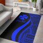 Wallis and Futuna Custom Personalised Area Rug - Blue Polynesian Tentacle Tribal Pattern Polynesian 1