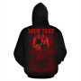 Tonga Polynesian ll Over Custom Personalised Hoodie - Red Tribal Pattern