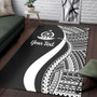 Vanuatu Custom Personalised Area Rug - White Polynesian Tentacle Tribal Pattern Polynesian 3