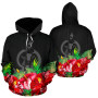 Vanuatu Polynesian Hoodie Black Hibiscus