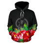 Vanuatu Polynesian Hoodie Black Hibiscus