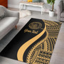 Palau Custom Personalised Area Rug - Gold Polynesian Tentacle Tribal Pattern Polynesian 1