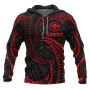 Hawaii Polynesian Hoodie - Red Tribal Wave