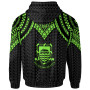 Tuvalu Custom Personalised Hoodie - Polynesian Armor Style Green