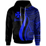 Wallis and Futuna Custom Personalised Hoodie Blue - Tentacle Tribal Pattern