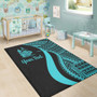 New Caledonia Custom Personalised Area Rug - Turquoise Polynesian Tentacle Tribal Pattern Polynesian 5