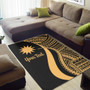 Nauru Custom Personalised Area Rug - Gold Polynesian Tentacle Tribal Pattern Polynesian 2