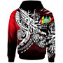 Tuvalu Hoodie - Tribal Jungle Pattern Red Color