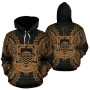 Tuvalu Polynesian ll Over Hoodie Map Gold