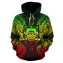 Tuvalu Polynesian ll Over Hoodie Map Reggae