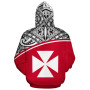 Wallis and Futuna Polynesian Personalised Custom Hoodie - Red Curve
