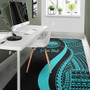 Federated States of Micronesia Custom Personalised Area Rug - Turquoise Polynesian Tentacle Tribal Pattern Polynesian 4