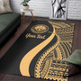 Federated States of Micronesia Custom Personalised Area Rug - Gold Polynesian Tentacle Tribal Pattern Polynesian 3