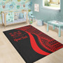 Fiji Custom Personalised Area Rug - Red Polynesian Tentacle Tribal Pattern Crest Polynesian 5