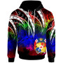 Tonga Hoodie - Tropical Leaf Rainbow Color