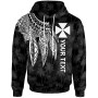 Wallis and Futuna Personalised Hoodie - Polynesian Wings White