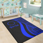 Cook Islands Custom Personalised Area Rug - Blue Polynesian Tentacle Tribal Pattern Polynesian 5