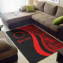 Cook Islands Custom Personalised Area Rug - Red Polynesian Tentacle Tribal Pattern Polynesian 2