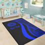 American Samoa Custom Personalised Area Rug - Blue Polynesian Tentacle Tribal Pattern Polynesian 5