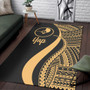 Yap Area Rug - Gold Polynesian Tentacle Tribal Pattern Polynesian 3