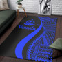 Vanuatu Area Rug - Blue Polynesian Tentacle Tribal Pattern Polynesian 3