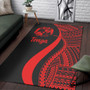 Tonga Area Rug - Red Polynesian Tentacle Tribal Pattern Polynesian 3