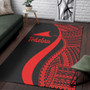 Tokelau Area Rug - Red Polynesian Tentacle Tribal Pattern Polynesian 3