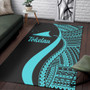 Tokelau Area Rug - Turquoise Polynesian Tentacle Tribal Pattern Polynesian 3