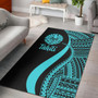 Tahiti Area Rug - Turquoise Polynesian Tentacle Tribal Pattern Polynesian 1