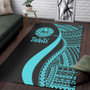 Tahiti Area Rug - Turquoise Polynesian Tentacle Tribal Pattern Polynesian 3