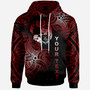 Tonga Polynesia Custom Personalized Hoodie - Tonga Tribal Flower Red