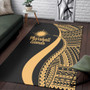 Marshall Islands Area Rug - Gold Polynesian Tentacle Tribal Pattern Polynesian 3