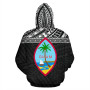 Guam Polynesian All Over Custom Personalised Hoodie - Black Horizontal Style