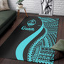 Guam Area Rug - Turquoise Polynesian Tentacle Tribal Pattern Polynesian 3