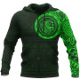 Polynesian Hoodie - Polynesian Tribal Lizard Tattoo Green