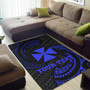 Wallis And Futuna Polynesian Custom Personalised Area Rug - Blue Tribal Wave Polynesian 3