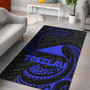 Tokelau Polynesian Area Rug - Blue Tribal Wave Polynesian 1