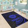 Tahiti Polynesian Area Rug - Blue Tribal Wave Polynesian 6