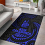 New Caledonia Polynesian Area Rug - Blue Tribal Wave Polynesian 1