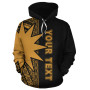 Nauru Polynesian Personalised Custom Hoodie - Gold Line