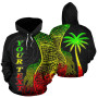 Palau Polynesian Custom Personalised Hoodie Coconut Reggae