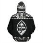 Guam All Over Hoodie - Polynesian Black And White